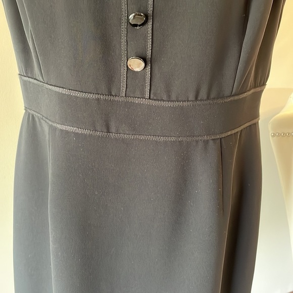 TAHARI Arthur S. Levine staple career black sheath dress O/S round collar 12P - Picture 3 of 14